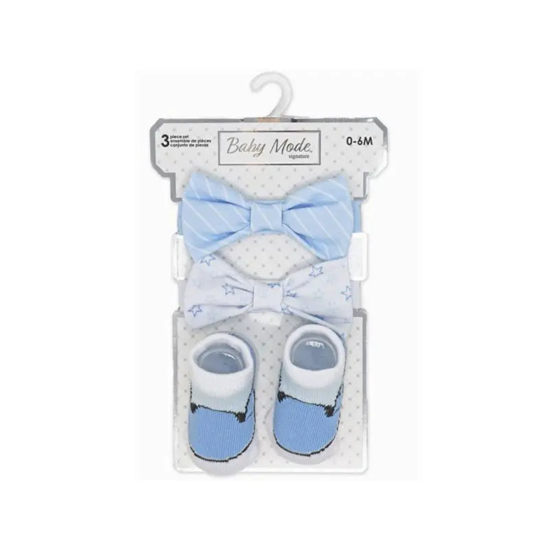 BABY GIFT SET - 3PC BOW TIE BLUE EA