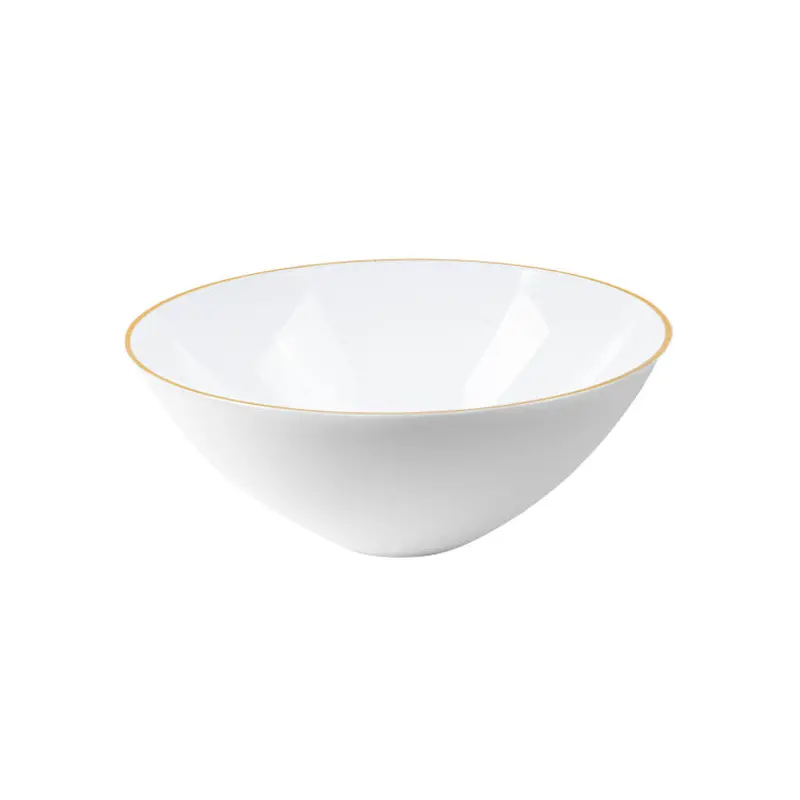 NATURALE - WHITE SALAD BOWLS W/ GOLD RIM 112oz 1UN