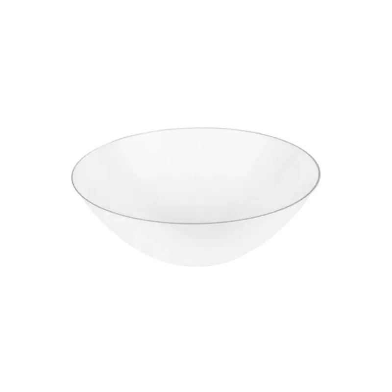 NATURALE - WHITE SALAD BOWLS W/ SILVER RIM 112oz 50x1 UN