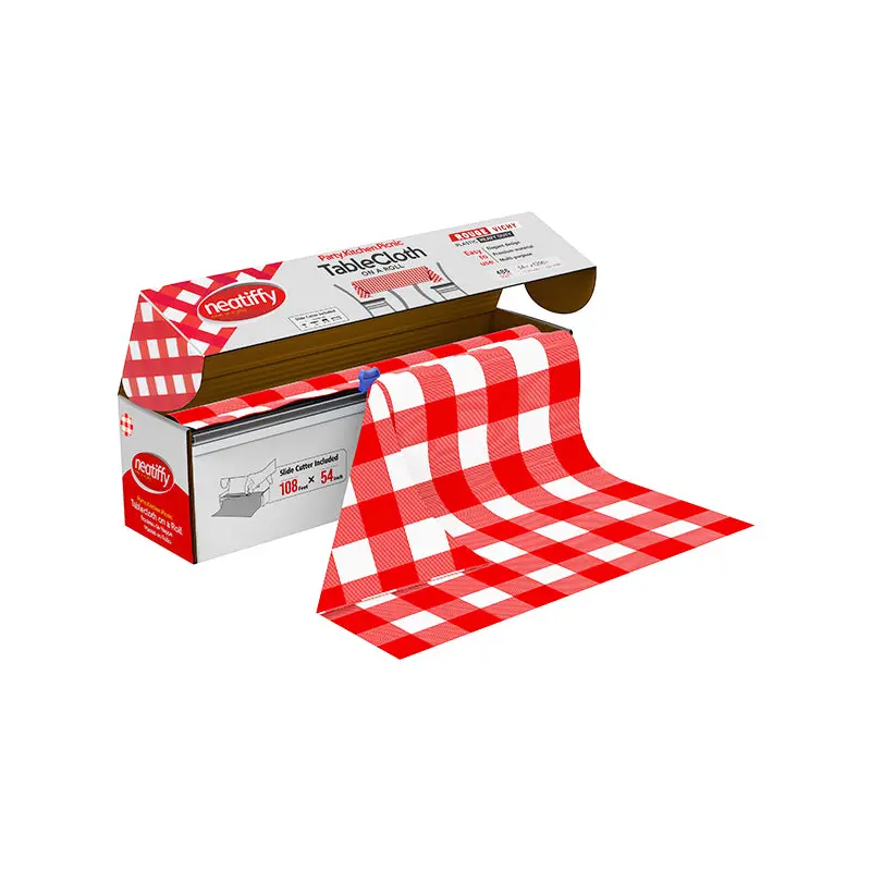 NEATIFFY - RED CHECKER TABLECLOTH 54INx108FT 9x1 ROLL