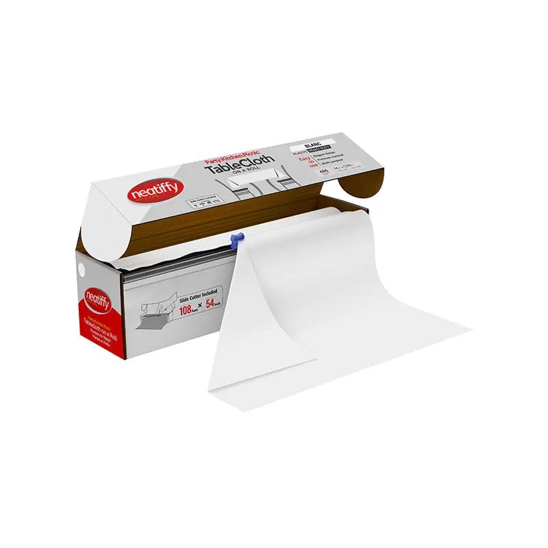 NEATIFFY - WHITE TABLECLOTH 54INx108FT 1ROLL