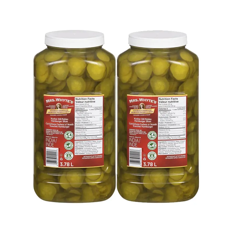 MRS WHYTE - PICKLES KOSHER DILL HAMBURGER SLICE 2x3.78 LT
