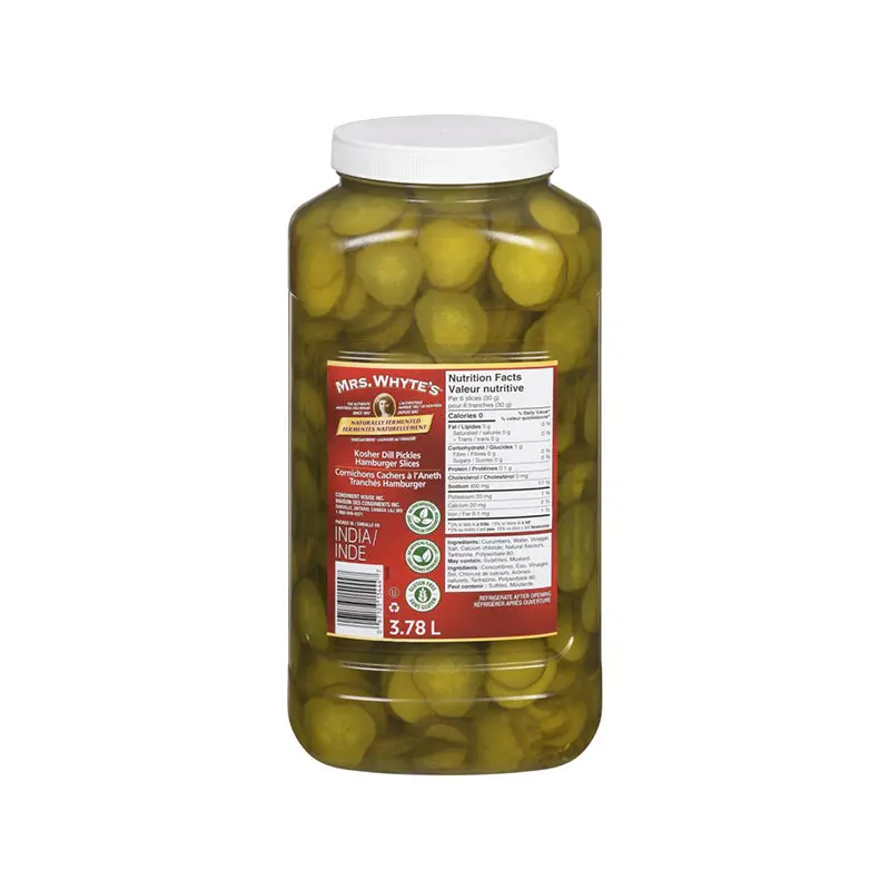 MRS WHYTE - PICKLES KOSHER DILL HAMBURGER SLICE 3.78LT