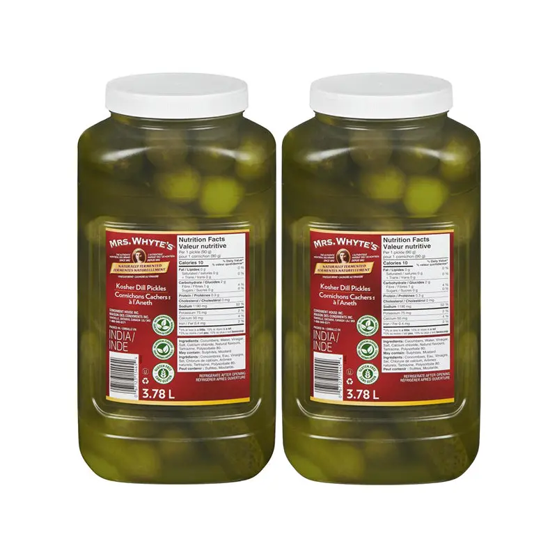 MRS WHYTES - WHOLE KOSHER DILL PICKLES 2x3.78 LT