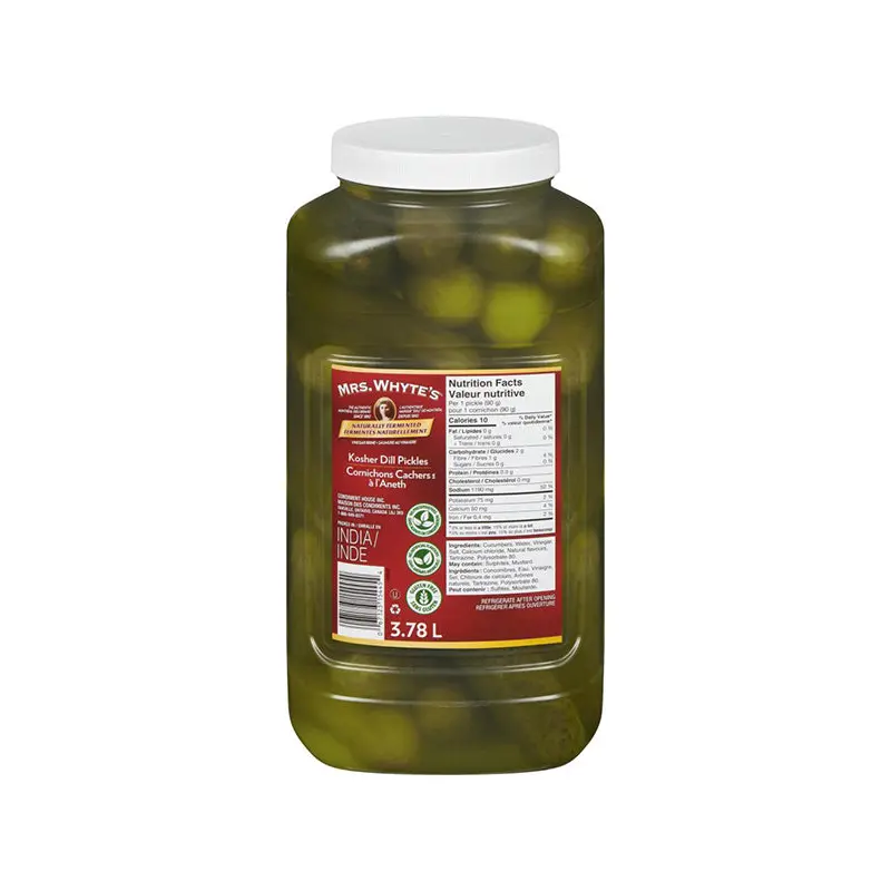 MRS WHYTES - WHOLE KOSHER DILL PICKLES 3.78LT