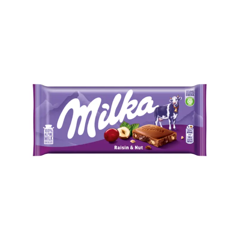 MILKA - RAISIN AND NUT 90GR