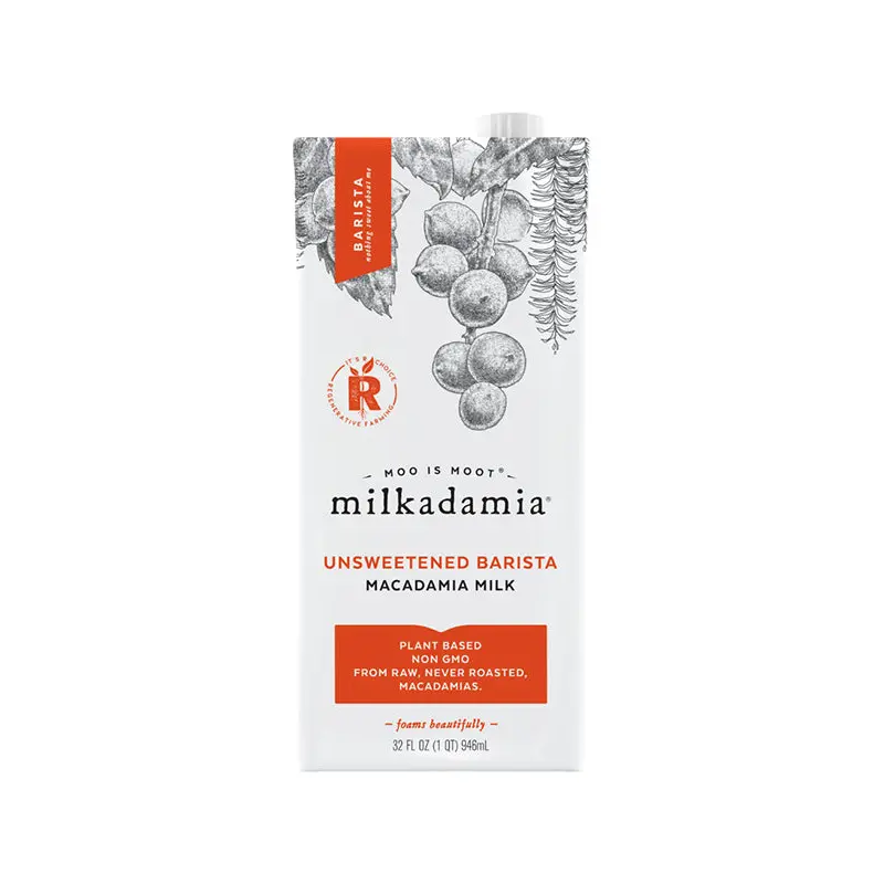 MILKADAMIA - BARISTA MACADAMIA UNSWEETENED MILK 12x32 OZ