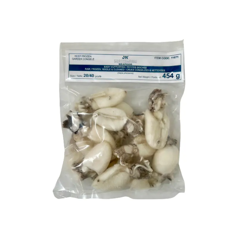 MAXIMUM SEAFOOD - BABY CUTTLEFISH WHOLE CLEANED 20/40 454 GR