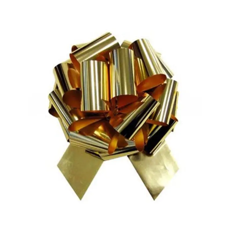 METALLIC PULL BOW- GOLD 8IN