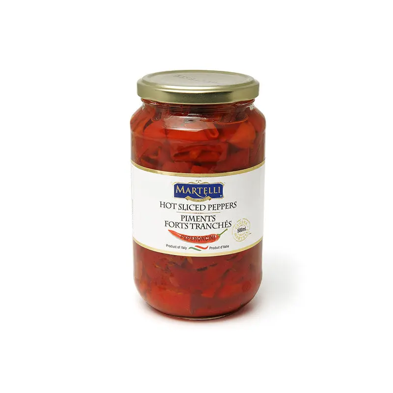 MARTELLI - HOT SLICED RED PEPPERS IN OIL 500ML