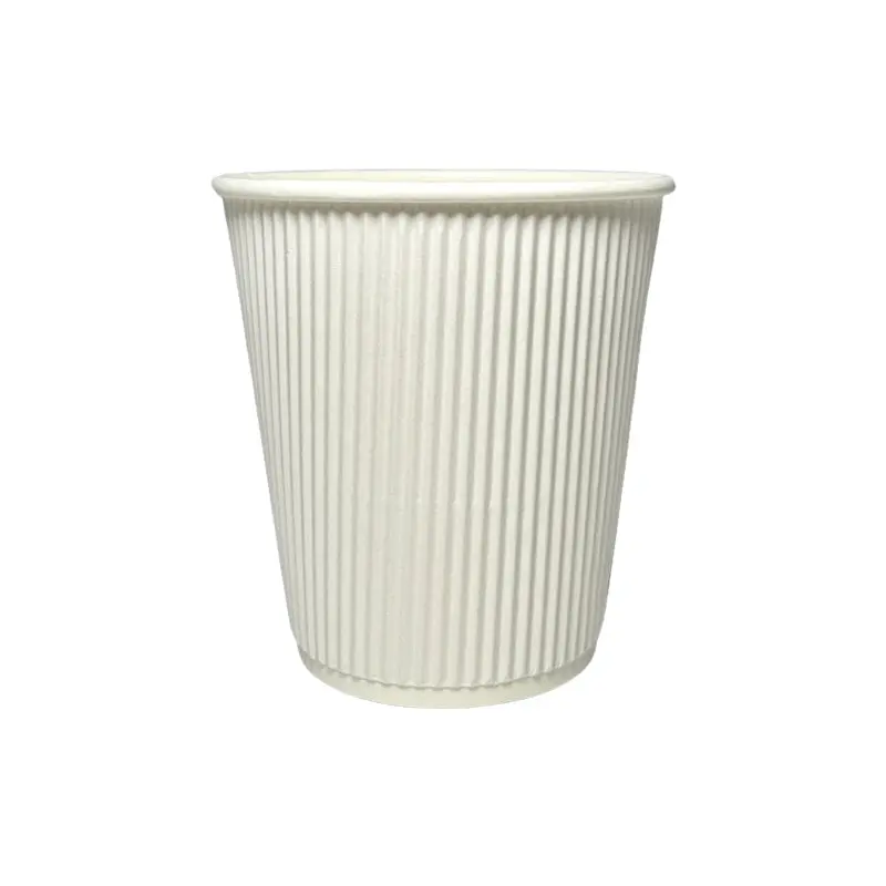 MAHER PRODUCTS - 8oz SQUAT WHITE RIPPLE WALL CUP 25 PK