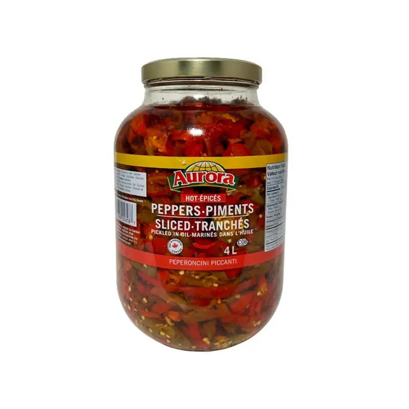 AURORA - PEPPERS HOT SLICED IN OIL 4LT