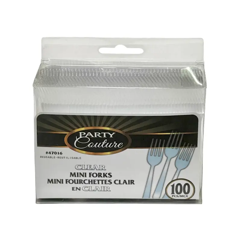 MADISON - CLEAR MINI FORKS 100CT