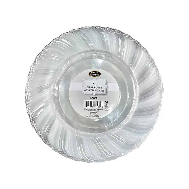 MADISON - CLEAR SCALLOPED 7" PLATE 12x12 PK