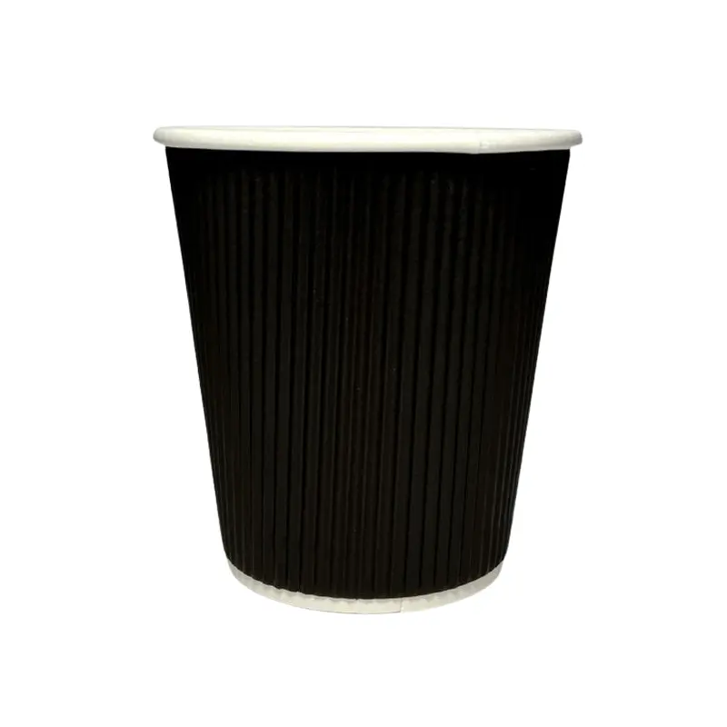 MAHER PRODUCTS - 12oz BLACK RIPPLE WALL CUP 20x25 PK
