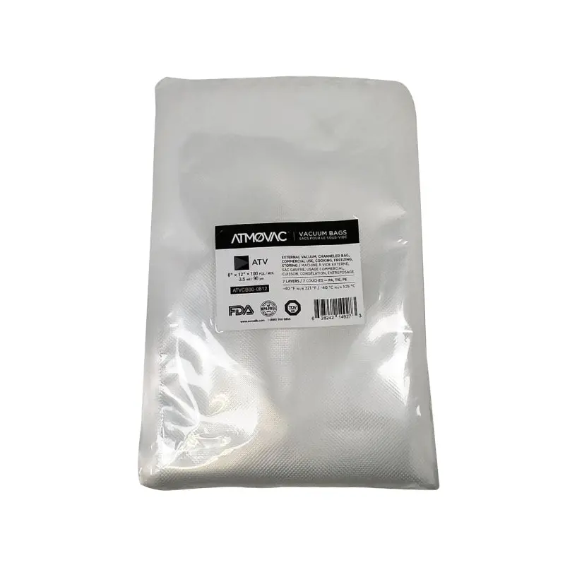 ATMOVAC - 8"x12" CHANNELLED VACUUM BAGS 10x100 CT