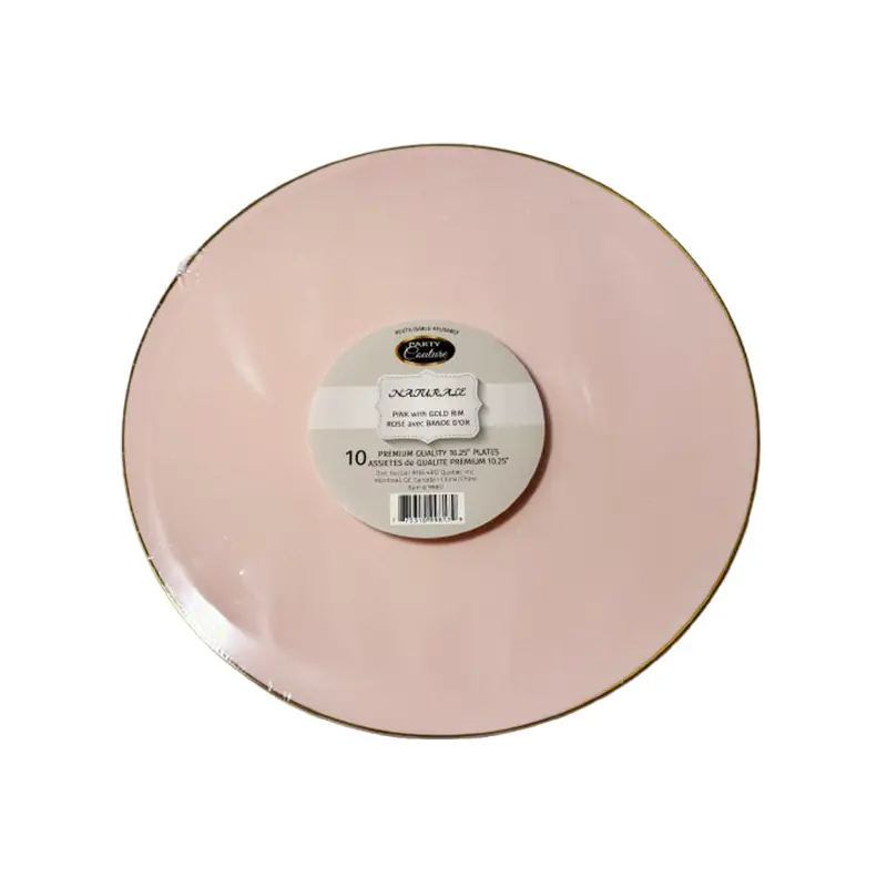 MADISON - 10.25" NATURALE PINK W/ GOLD RIM PLATES 12x10 PK