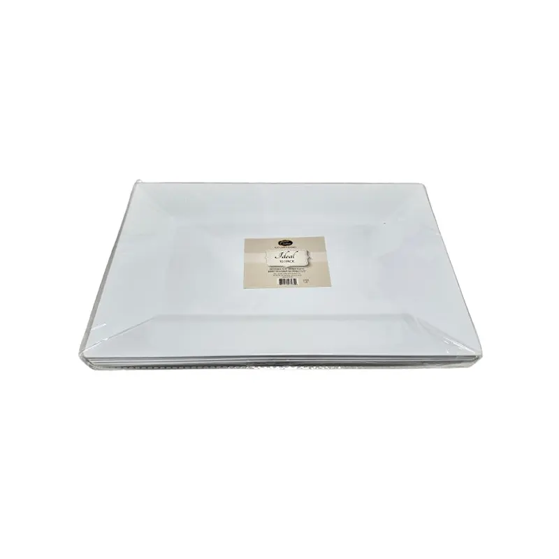 MADISON - 12.75" WHITE RECTANGLE PLATES 10PK