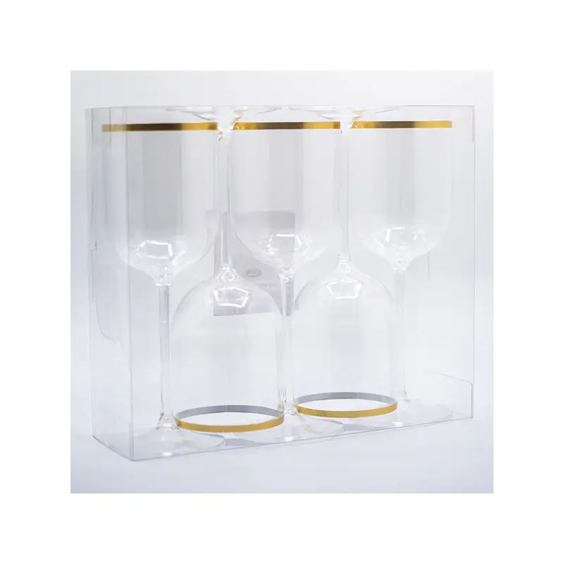 MADISON - 12OZ CLEAR W/ GOLD BAND WINE GOBLET 5PK