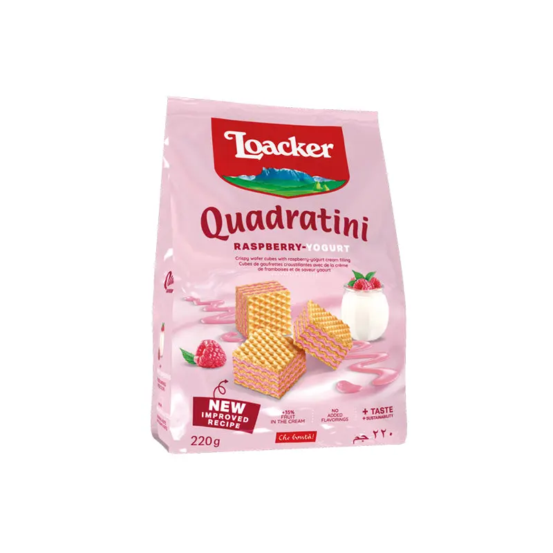 LOACKER - QUADRATINI  RASPBERRY YOGURT 220GR