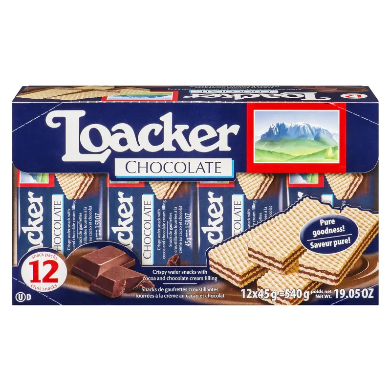 LOACKER - WAFER CHOCOLATE 12x45GR