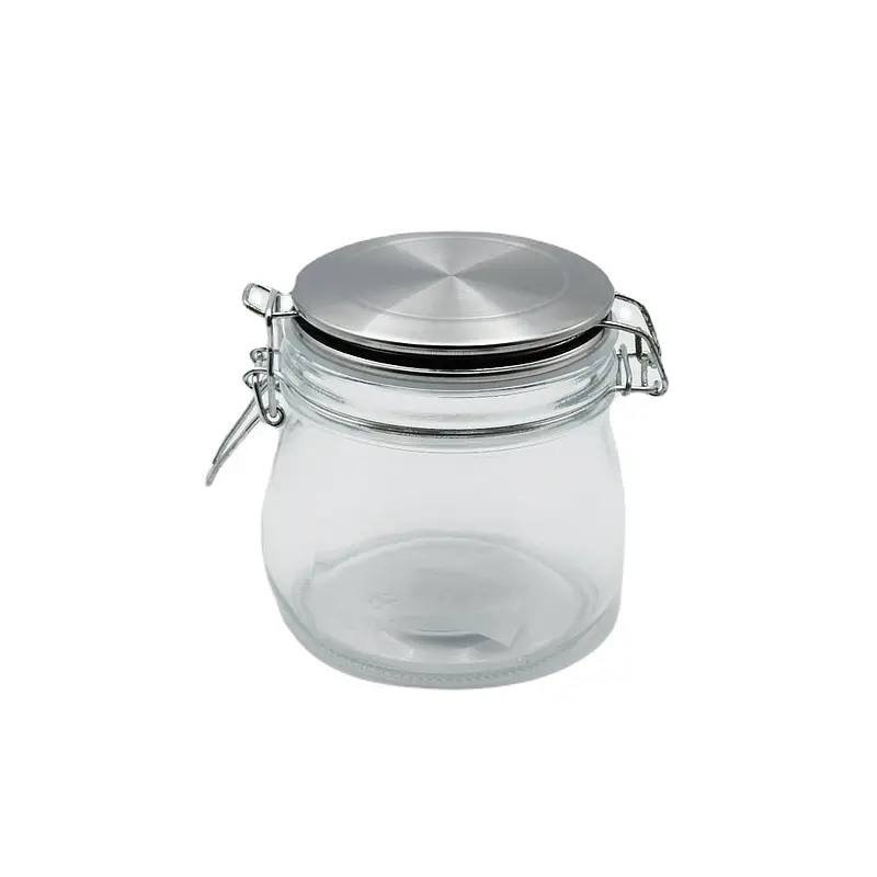 LEONA - GLASS JAR W/METAL LID 500ML