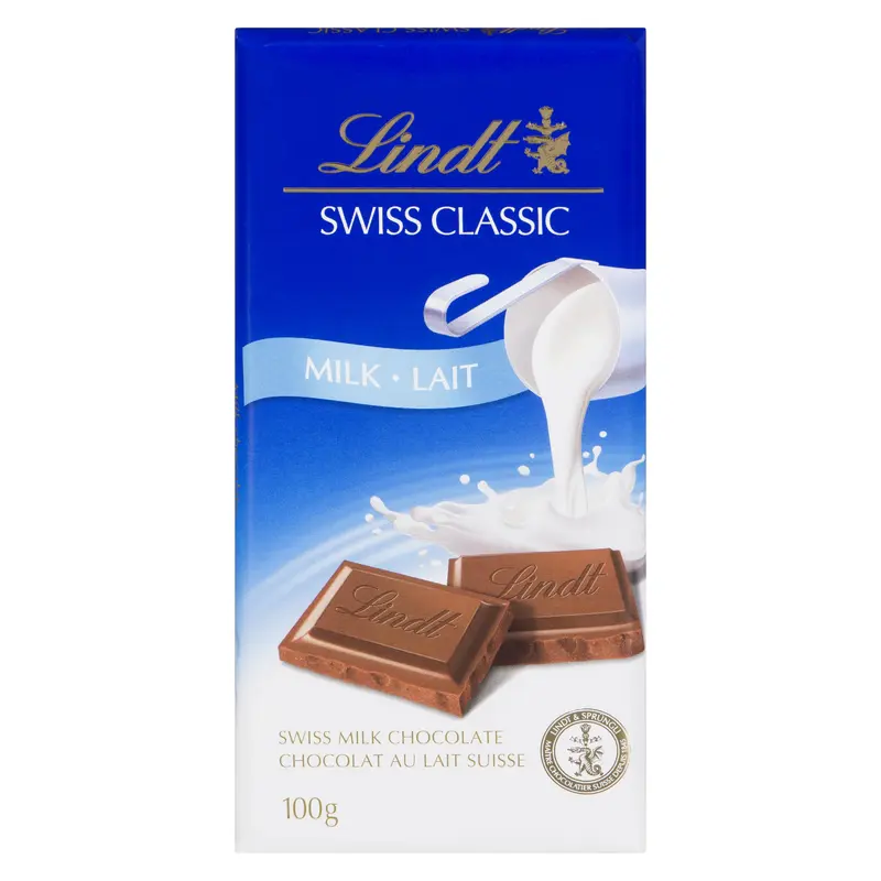 LINDT - SWISS CLASSIC MILK BAR 100GR