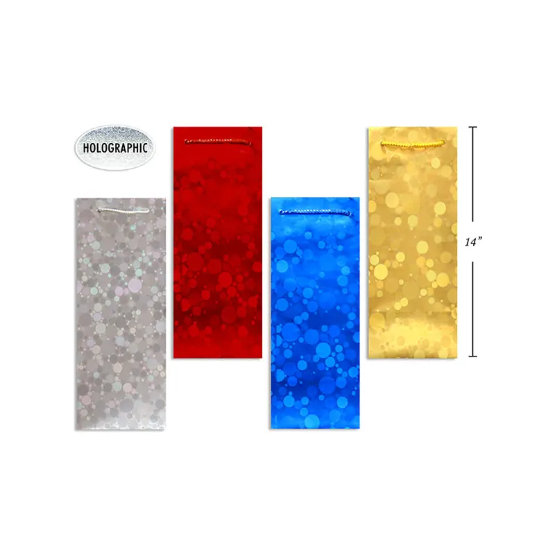 LINK - MATTE SPOT HOLOGRAPHIC BOTTLE GIFTBAG 1 UN