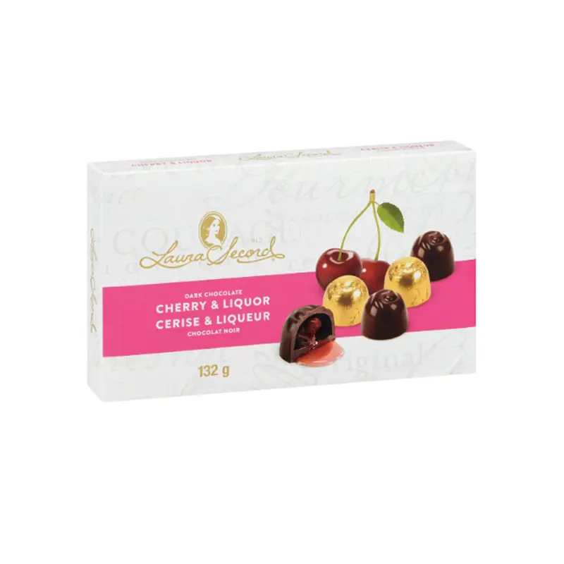 LAURA SECORD - DARK CHOCOLATE CHERRY LIQUOR BOX 132GR