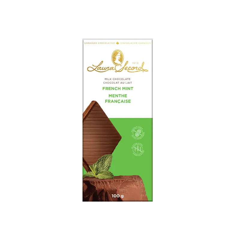 LAURA SECORD - FRENCH MINT CHOCOLATE BAR 12x100 GR