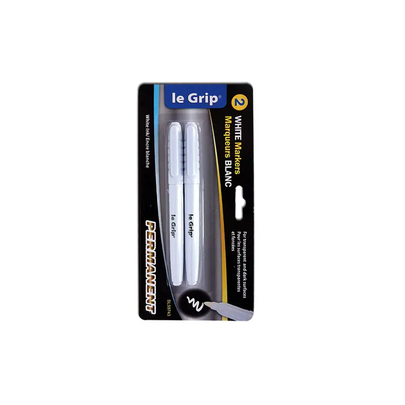 LE GRIP - 2PC WHITE INK PERMANENT MARKERS