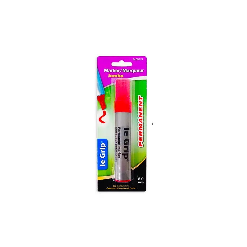 LE GRIP - RED PERMANENT JUMBO MARKER 8.0MM