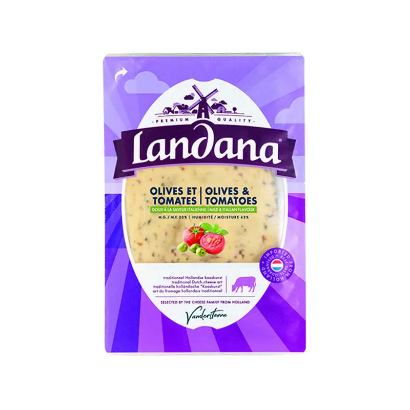 LANDANA - OLIVE AND TOMATO CHEESE SLICES 150GR