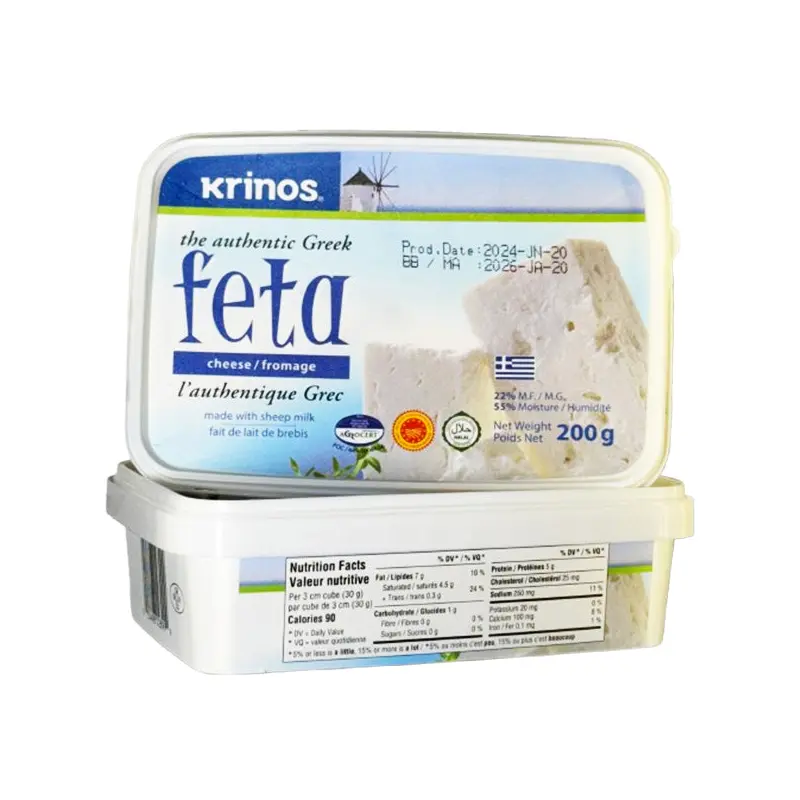 KRINOS - GREEK FETA CHEESE TUB 200GR