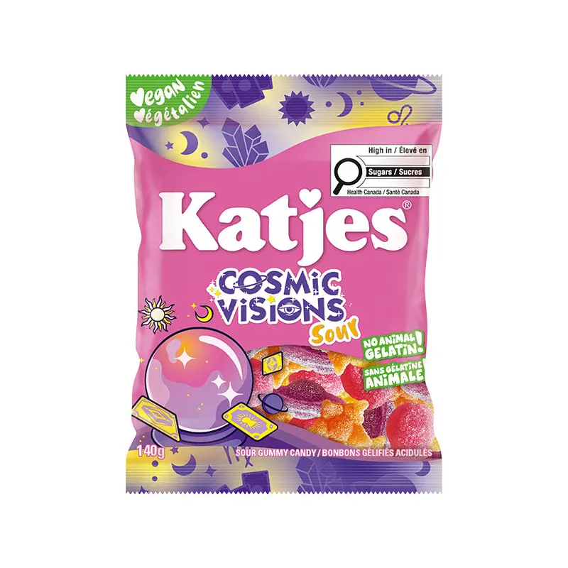 KATJES - COSMIC VISIONS PLANT BASED SOUR GUMMIES 140GR