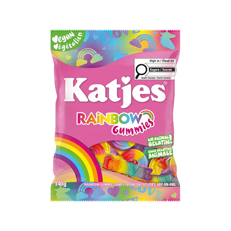 KATJES - RAINBOW PLANT BASED FRUITY GUMMIES 140GR