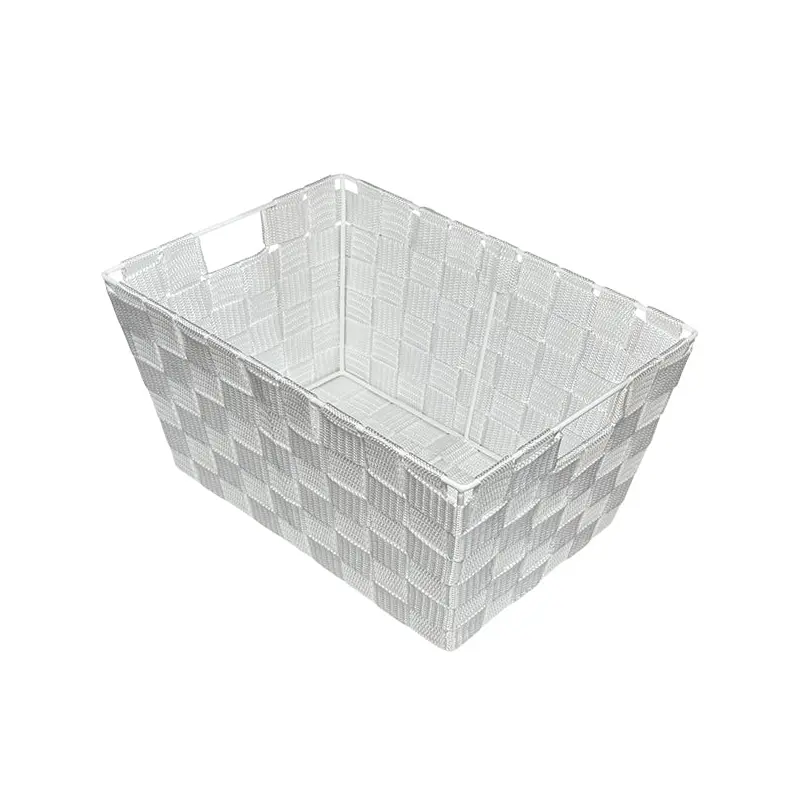 ITY - WHITE WEAVED RECTANGLE STORAGE BASKET EA