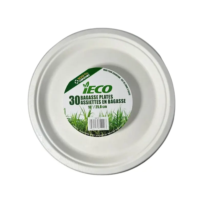 IECO - 10" BAGASSE PLATE 14x30 EA