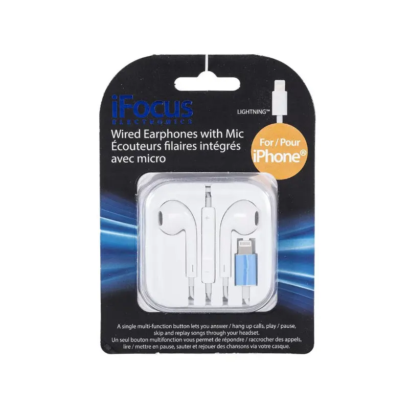 iFOCUS - WIRED EARPHONES WITH MIC FOR IPHONE EA