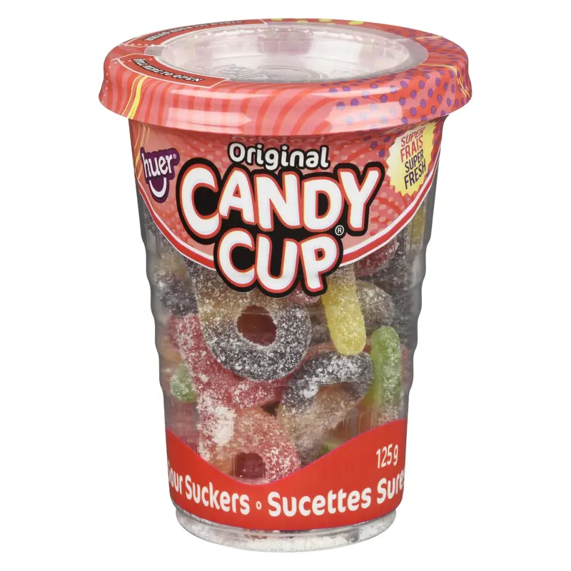 HUER FOODS - CANDY CUP SOUR SUCKERS 125GR