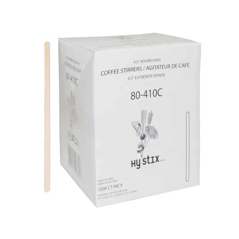 HY STIX - 4.5" WOOD COFFEE STIRRER 10x1000 EA