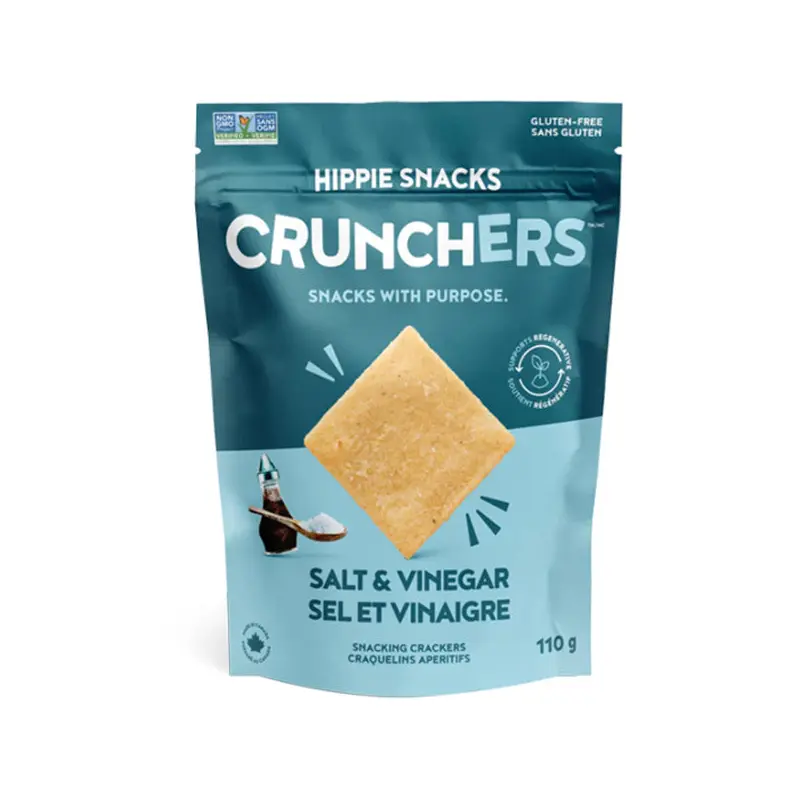 HIPPIE SNACKS - CRUNCHERS SALT & VINEGAR 110GR
