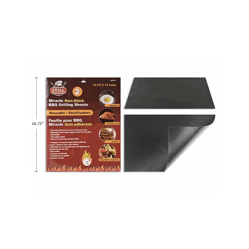 GRILL MAESTRO - 2PK NON-STICK REUSABLE GRILLING SHEET 13INx15.75 IN