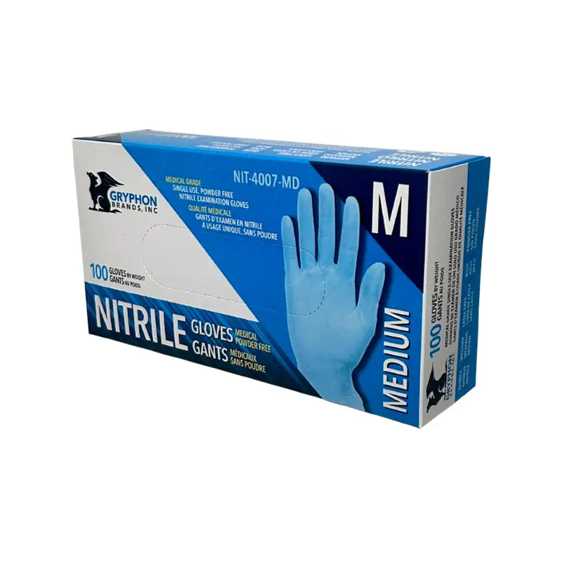 GRYPHON -  BLUE NITRILE GLOVES MEDIUM 10X100