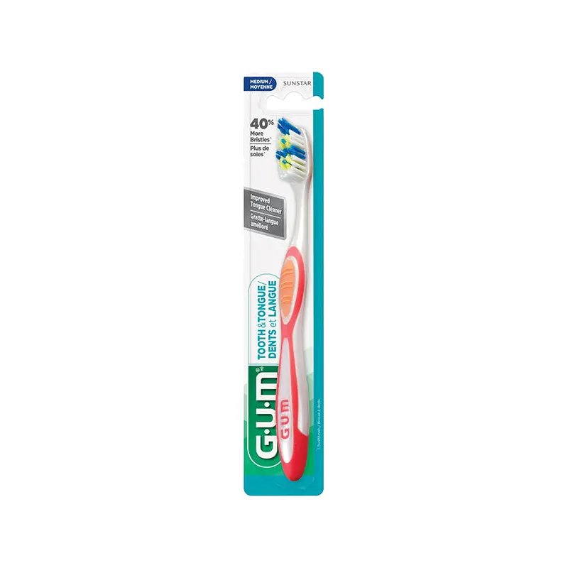 GUM - TOOTH N TONGUE MEDIUM TOOTHBRUSH EA