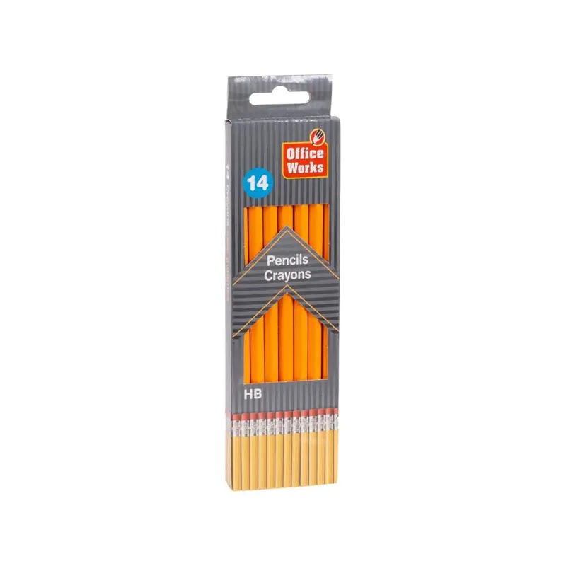 HB - PENCIL W/ERASER 14PC W/BOX EA