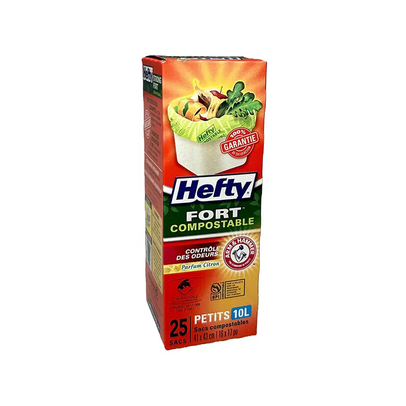 HEFTY - STRONG COMPOSTABLE BAGS 10L 25CT