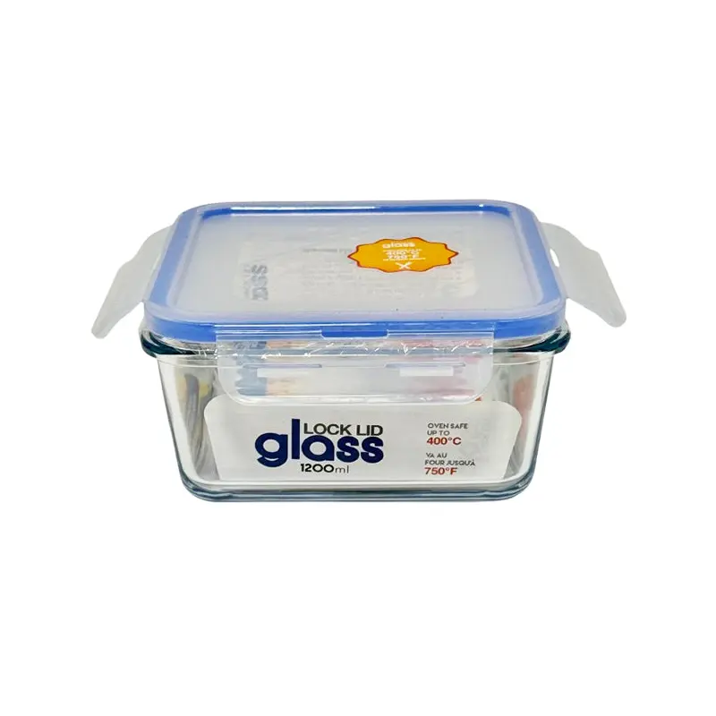 GOURMETKITCHEN - LOCK LID GLASS CONTAINER 1200 ML