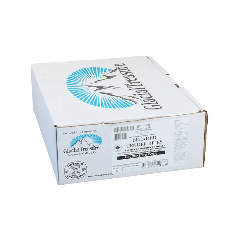 GLACIAL TREASURE - CHICKEN BITES BREADED HALAL RAW 4KG