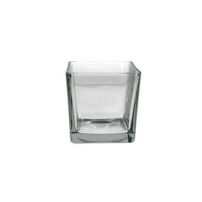 GLASS SQUARE VASE 5x5x5IN EA
